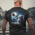 2024 Total Solar Eclipse Cat Wearing Glasses Totality Cat Men's T-shirt Back Print Gifts for Old Men