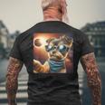 2024 Total Solar Eclipse Dog Taking Selfie Wearing Glasses Men's T-shirt Back Print Gifts for Old Men