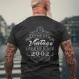 21St Birthday Vintage Legend Since 2002 Men's T-shirt Back Print Gifts for Old Men