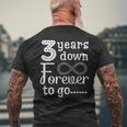 3 Years Down Forever To Go Cute 3Rd Wedding Anniversary Men's T-shirt Back Print Gifts for Old Men