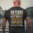 30 Years Of Service 30 Years Of Work Men's T-shirt Back Print Gifts for Old Men