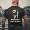 33 Geburtstag Herren Damen 1991 Original Awesome Teddybär T-Shirt mit Rückendruck Geschenke für alte Männer