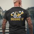 Im 4 And Digging It Boy 4 Year Old 4Th Birthday Construction Men's T-shirt Back Print Gifts for Old Men