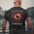 40824 Total Solar Eclipse 2024 Evansville Indiana Men's T-shirt Back Print Gifts for Old Men