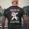 40Geburtstag 40 Jahre Einhorn Damen Herren Birthday Black S T-Shirt mit Rückendruck Geschenke für alte Männer