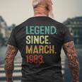 41 Years Old Legend Since March 1983 41Th Birthday Men's T-shirt Back Print Gifts for Old Men