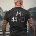 I Am 44 Plus 1 Middle Finger For A 45Th Birthday For Women Men's T-shirt Back Print Gifts for Old Men