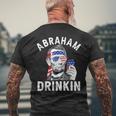 4Th Of July Abraham Drinking Merica Abe Lincoln Beer Lover Men's T-shirt Back Print Gifts for Old Men