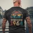 60 Years Old Vintage February 1964 60Th Birthday Men Men's T-shirt Back Print Gifts for Old Men
