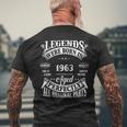 60Th Birthday Vintage Born In 1963 60 Years Old B-Day Men's T-shirt Back Print Gifts for Old Men
