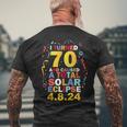 70Th Birthday Turning 70 April 8Th Total Solar Eclipse 2024 Men's T-shirt Back Print Gifts for Old Men
