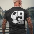 9 Years Of Being Awesome Soccer 9Th Birthday Men's T-shirt Back Print Gifts for Old Men