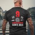 9Th Birthday Race Car Awesome Since 2014 Racing 9 Year Old Men's T-shirt Back Print Gifts for Old Men