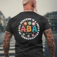 Aba Therapist Behavior Analyst Autism Therapy Rbt Floral Men's T-shirt Back Print Gifts for Old Men