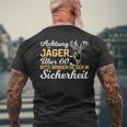 Achtung Jäger Über 60 Hunter 60Th Birthday T-Shirt mit Rückendruck Geschenke für alte Männer