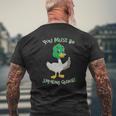 Adult Humor Duck Smoking Quack Pun Dad Jokes Mens Back Print T-shirt Gifts for Old Men