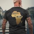 Africa Elephant Map Dad South Animal Big Five Safari Mens Back Print T-shirt Gifts for Old Men