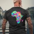Africa Map With Boundaries And Countries Names Men's T-shirt Back Print Gifts for Old Men