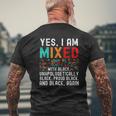African American Melanin Yes Im Mixed With Black Pride Mens Back Print T-shirt Gifts for Old Men