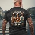 African Melanin Cowgirl Swag Melanin Cowgirls Black History Men's T-shirt Back Print Gifts for Old Men