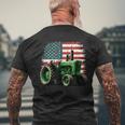 Agriculture Farm Tractor Usa Flag Tractor American Farm Usa Men's T-shirt Back Print Gifts for Old Men