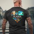 Alaska Icon Heart With Alaska Alaskan Pride Men's T-shirt Back Print Gifts for Old Men
