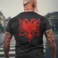 Albania Flag Albanian Eagle Albania T-Shirt mit Rückendruck Geschenke für alte Männer