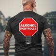 Alkoholkontroll Bitte Hier Blasen Alcohol Control Fun T-Shirt mit Rückendruck Geschenke für alte Männer