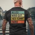 Alles Wird Gut Hier Kommt Fabio Retrointage Saying T-Shirt mit Rückendruck Geschenke für alte Männer