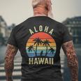 Aloha Hawaii Hawaiian Island Palm Beach Surfboard Surf Men's T-shirt Back Print Gifts for Old Men
