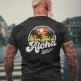 Aloha Hawaii Hawaiian Island Vacation Palm Trees Beach Men's T-shirt Back Print Gifts for Old Men