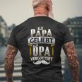 Als Papa Liebt Als Opa Vergöttert German Language T-Shirt mit Rückendruck Geschenke für alte Männer