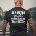 Als Vater Liebt Als Schlater German Language T-Shirt mit Rückendruck Geschenke für alte Männer