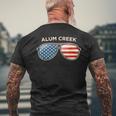 Alum Creek Wv Vintage Us Flag Sunglasses Men's T-shirt Back Print Gifts for Old Men