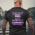 Alzheimer's Awareness Products Dad's Wings Memorial Mens Back Print T-shirt Gifts for Old Men
