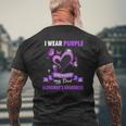 Alzheimer's Awareness I Wear Purple In Memory Of My Dad Mens Back Print T-shirt Gifts for Old Men