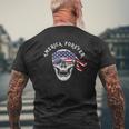 America Forever Patriotic Skull American Flag Sunglasses Mens Back Print T-shirt Gifts for Old Men