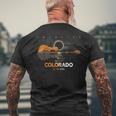 America Guitar Total Solar Eclipse 2024 Colorado Men's T-shirt Back Print Gifts for Old Men