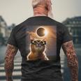 America Totality 04 08 24 Solar Eclipse 2024 Cat Selfie Men's T-shirt Back Print Gifts for Old Men