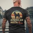 American Akita Mom Retro Vintage American Akita Men's T-shirt Back Print Gifts for Old Men