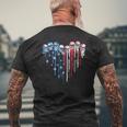 American Flag Heart Skull 4Th Of July 2021 Skull Lover Mens Back Print T-shirt Gifts for Old Men