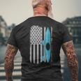 American Flag Kayak Distressed Patriotic Kayaker Men's T-shirt Back Print Gifts for Old Men