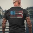 American Flag Patriotic 4Th Of July Hockey Men's T-shirt Back Print Gifts for Old Men