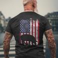 American Flag Pig Vintage Farm Animal Patriotic Piggy Men's T-shirt Back Print Gifts for Old Men