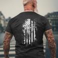 American Flag Vintage Archery Lover Patriotic Men's T-shirt Back Print Gifts for Old Men