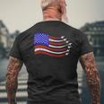 American Patriotic Fighter Jets Usa Flag Waving 4Th Of July Men's T-shirt Back Print Gifts for Old Men
