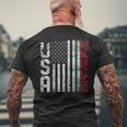 American Usa Flag Mexican Flag Idea Mexico Men's T-shirt Back Print Gifts for Old Men