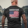 American Veteran Flag For Dad And Grandpa 4Th Of July Mens Back Print T-shirt Gifts for Old Men