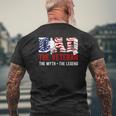 American Veteran Grandpa Dad Veteran Myth Legend Mens Back Print T-shirt Gifts for Old Men