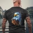 Amerikanischer Adler Handgemalter Adler T-Shirt mit Rückendruck Geschenke für alte Männer